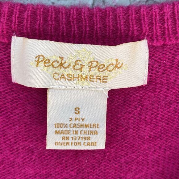 Peck & Peck  Sz S Pink 100% Pure Cashmere Sweater V Neck - Picture 6 of 7